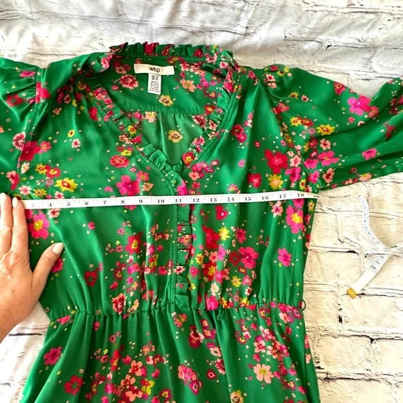Wisp Green Floral Dresss - Picture 12 of 15